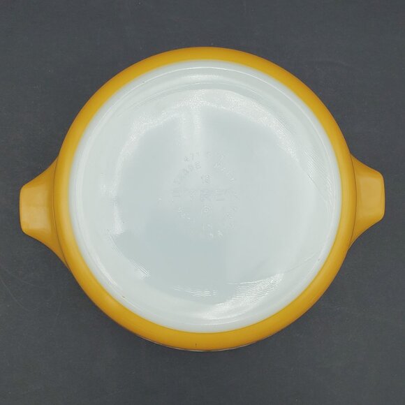 Pyrex Butterfly Gold 1 Pint Casserole Baking Dish White on Gold 471 1 Pt Baker - Picture 7 of 9